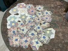 Vintage Hand Pieced Quilt Feed Sack MIXED FABRIC AND PATTERNS Crafting Pieces