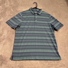Vineyard Vines Performance Polo Shirt Mens Medium Blue Stripe Golf Stretch Top