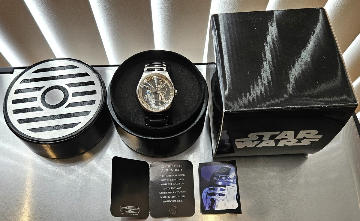 RARE New Vintage Star Wars R2-D2 C3PO DROID Fossil Watch Limited 
