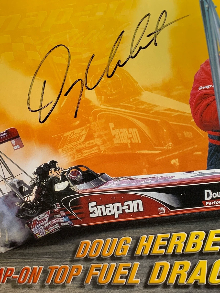 Signed Doug Herbert Snap on Top Fuel Dragster NHRA Photo Card 8 X 10 N248