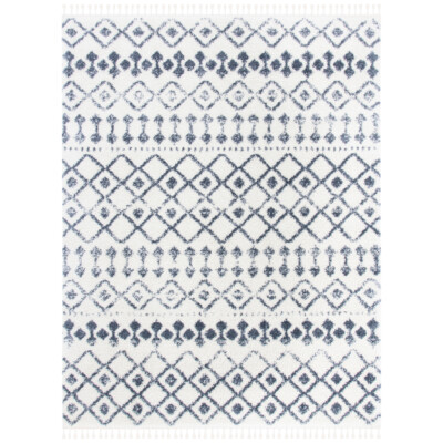 SAFAVIEH Berber Shag BFG516A Cream / Dark Grey Rug
