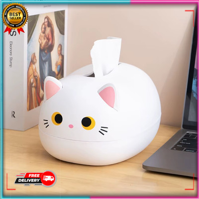 Kawaii Cat Tissue Box Kitchen Napkin Storage Box Wc Paper Container Desktop Toil