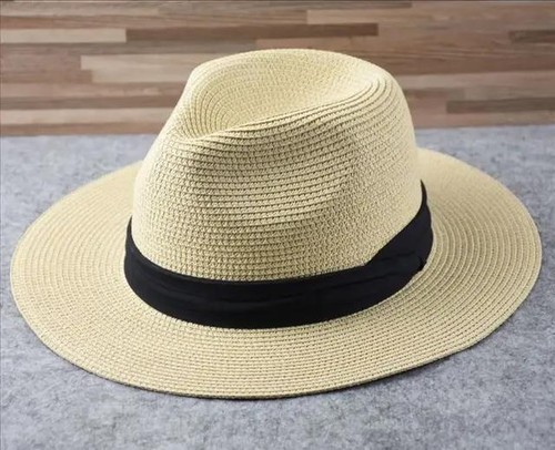 Sombrero de Paja Hombre Plegable Cabeza Grande Panamá Verano Aire Libre Sombrero de Vaquero Playa de Arena - Imagen 29 de 30