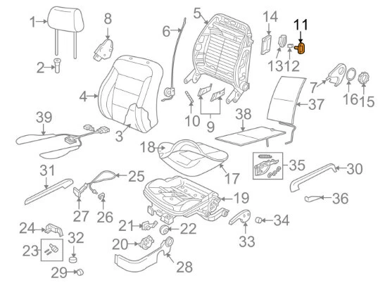 OEM VOLKSWAGEN BEETLE 1Y7 vorne rechts SEAT GRIFF 1C0881634A 3PT 
