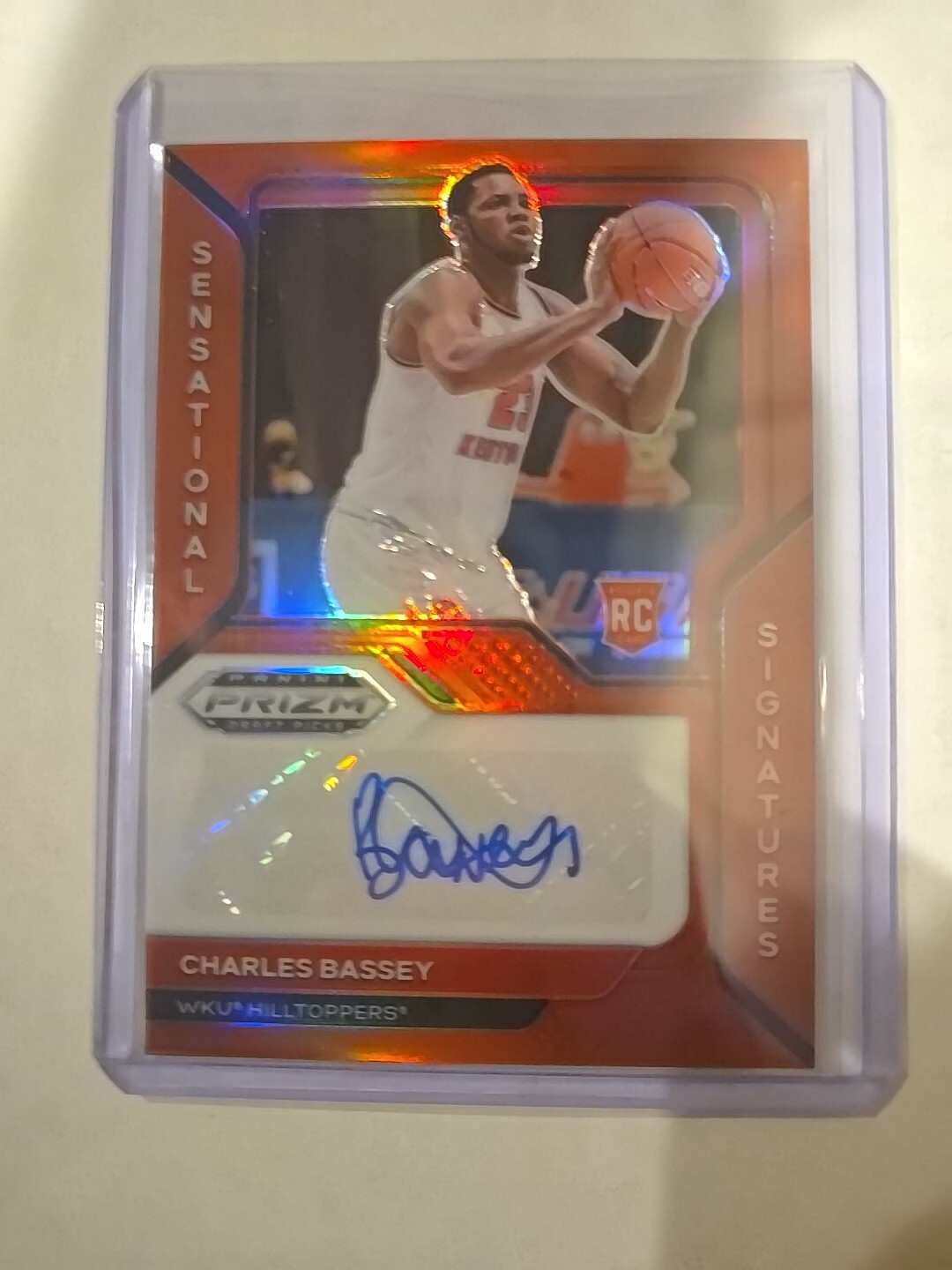 Charles Bassey Sensational Signatures Red Prizm Rookie Auto /199