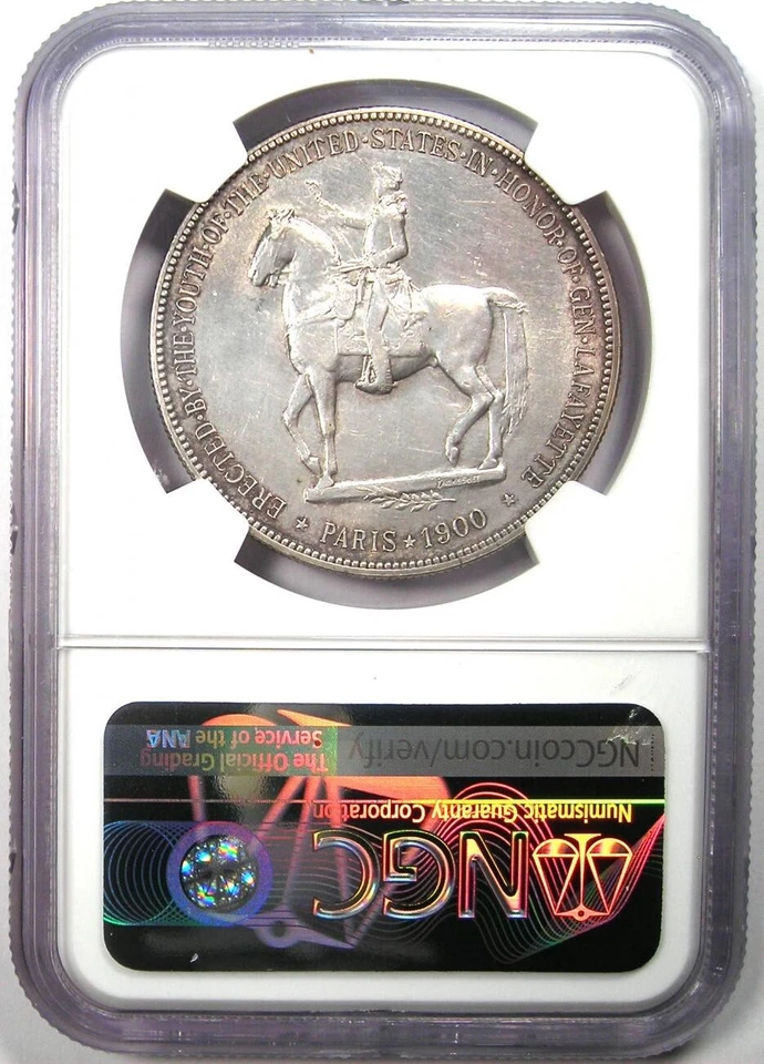 1900 Lafayette Silver Dollar $1 Coin - Certified NGC Uncirculated Detail UNC MS - Image 3 of 4