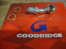 GOODRIDGE 10mm 3/8 35* BANJO FITTING SET BRAKE LINE CHROME BIG DOG AIH HARLEY 