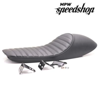 Universal flacher Buckel Cafe Racer Vintage Scrambler Sitz - schwarz