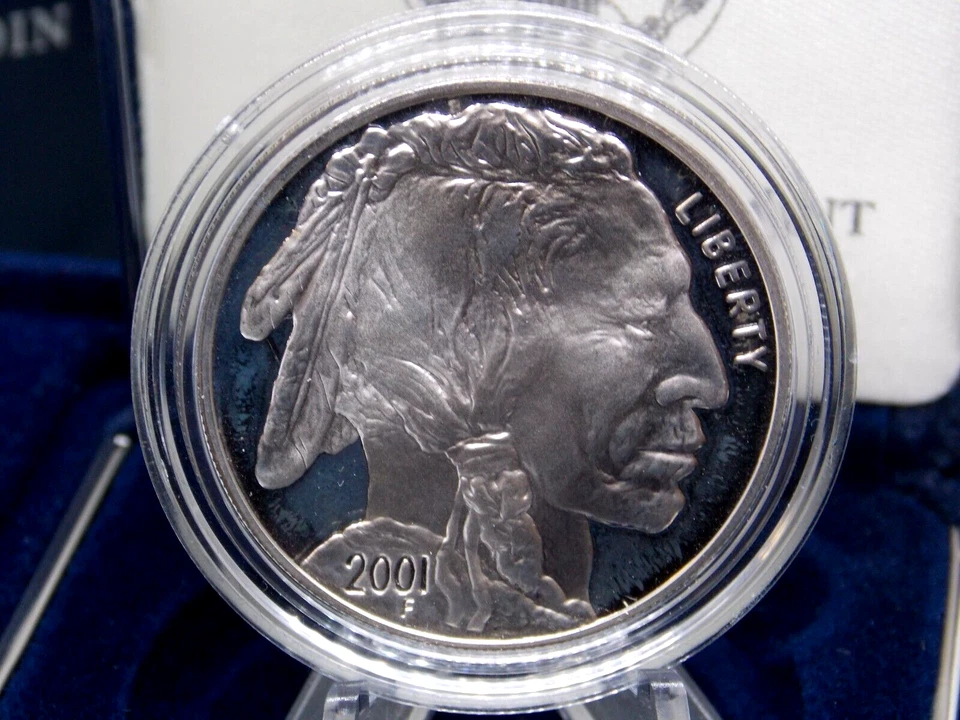 2001 "P" Proof *BUFFALO* Commemorative SILVER Dollar $1 Box & COA ECC&C, Inc. - Image 2 of 4