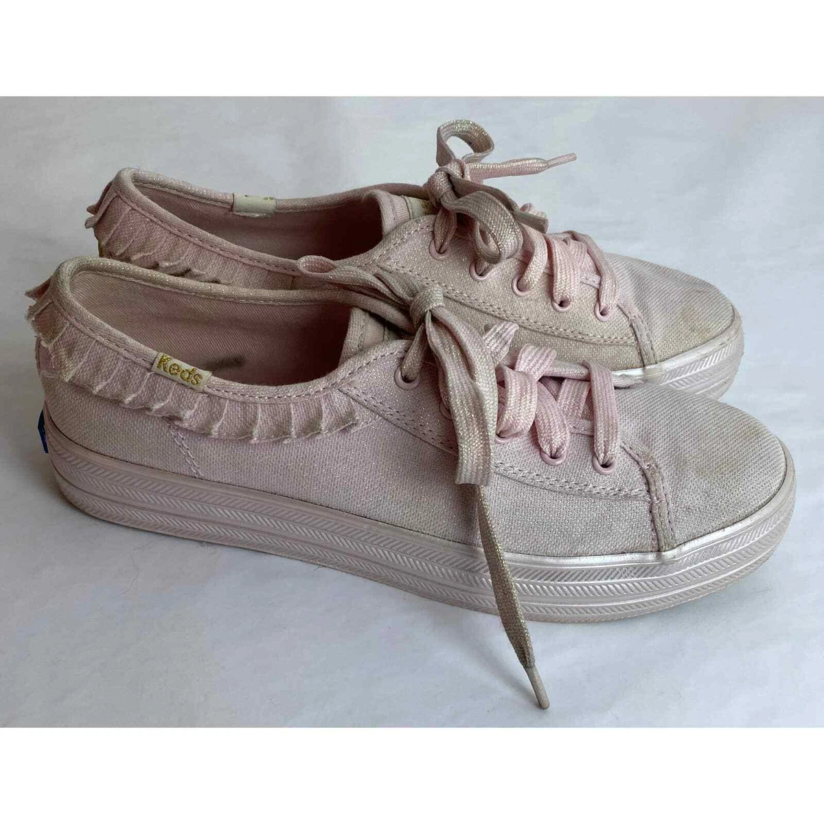 Kate Spade Keds Collaboration Triple Kick Ruffle Pink Sneakers Women s Size 5
