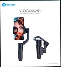 Feiyu Vlog Pocket Foldable Gimbal Stabilizer Dark Black Boxed  Excellent !! LOOK