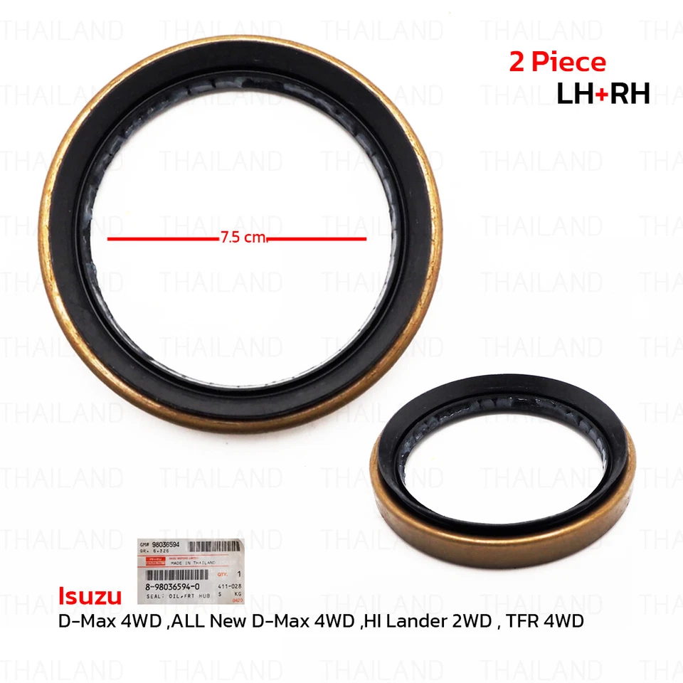 Fits Isuzu D-Max TFR 1992 - '11 2x Front HUB Oil Seal 8-98036594-0 8980365940 - Image 3 of 4
