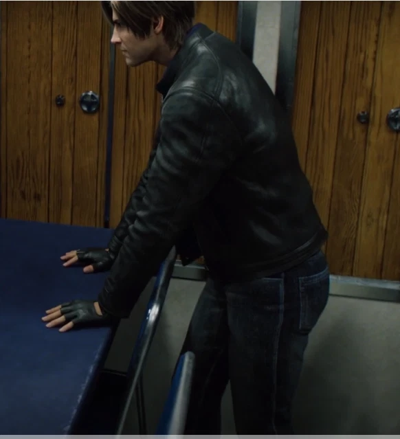 Resident Evil Infinite Darkness Genuine Leather Jacket Black Bomber Coat - Image 4 of 4