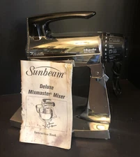Vintage Sunbeam Deluxe Chrome Mixmaster Mixer 12 Speed  Original Manual