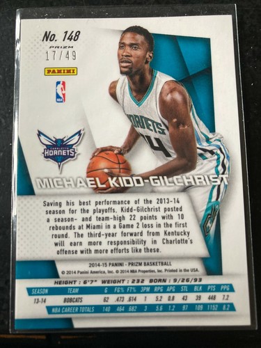 2014-15 Panini Prizm Prizms Light Blue #148 Michael Kidd-Gilchrist/49/Hornets - Picture 2 of 2