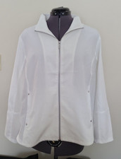 NWT Women Chico Zenergy White Spring Breathable Jacket 3 Activewear Zip Mesh