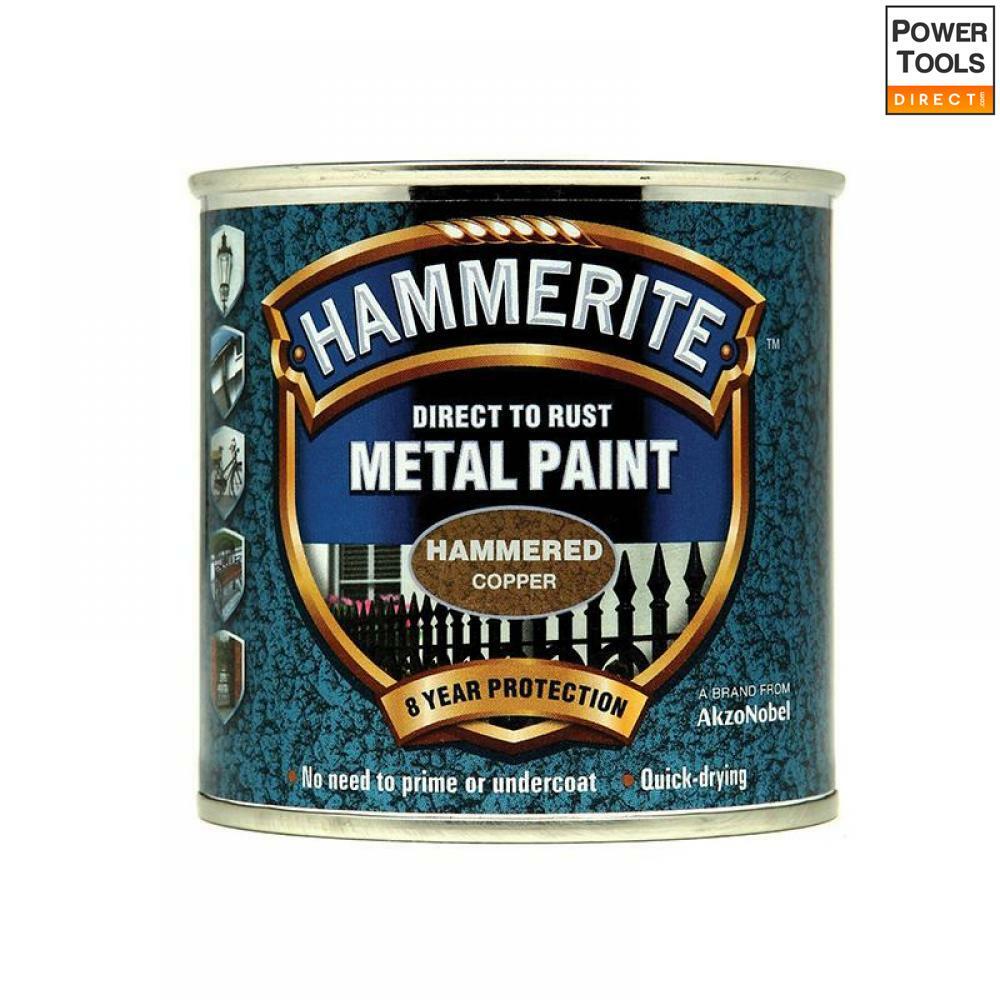 Hammerite Direct to Rust Hammered Finish Metal Paint Copper 250ml