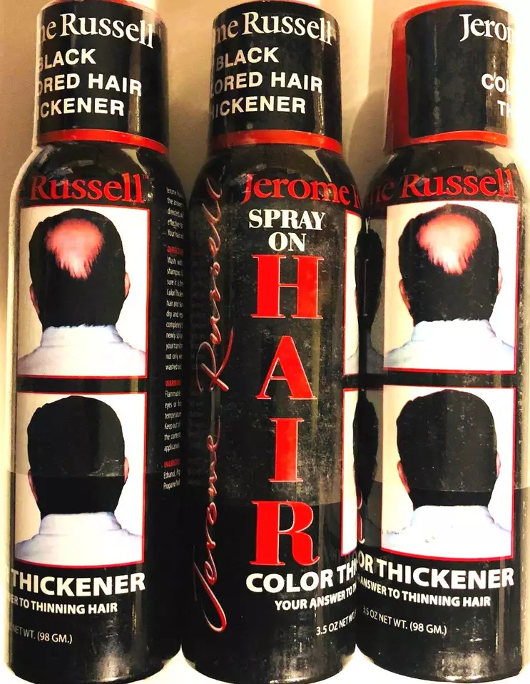 Spray espesante de color de cabello negro Jerome Russell Calvo 3,5 oz - 3 latas Foto 4 de 4