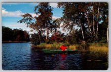 c1960s Fly-Fishing Scenic Thomas Peters Lake Chrome Postcard