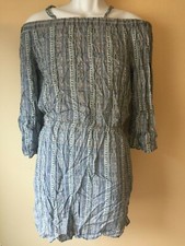 ALEX+ALEX OFF SHOULDER BELL SLEEVES ELASTIC WAIST MULTICOLOR DRESS SzS RETAIL$78