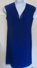 Premise Dresses Women's Sz L Large Purple chain Sleeveless Shift Dress j239