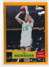 2008 TOPPS CHROME TOM HEINSOHN 154/199 ORANGE Boston Celtics #63 hall of fame