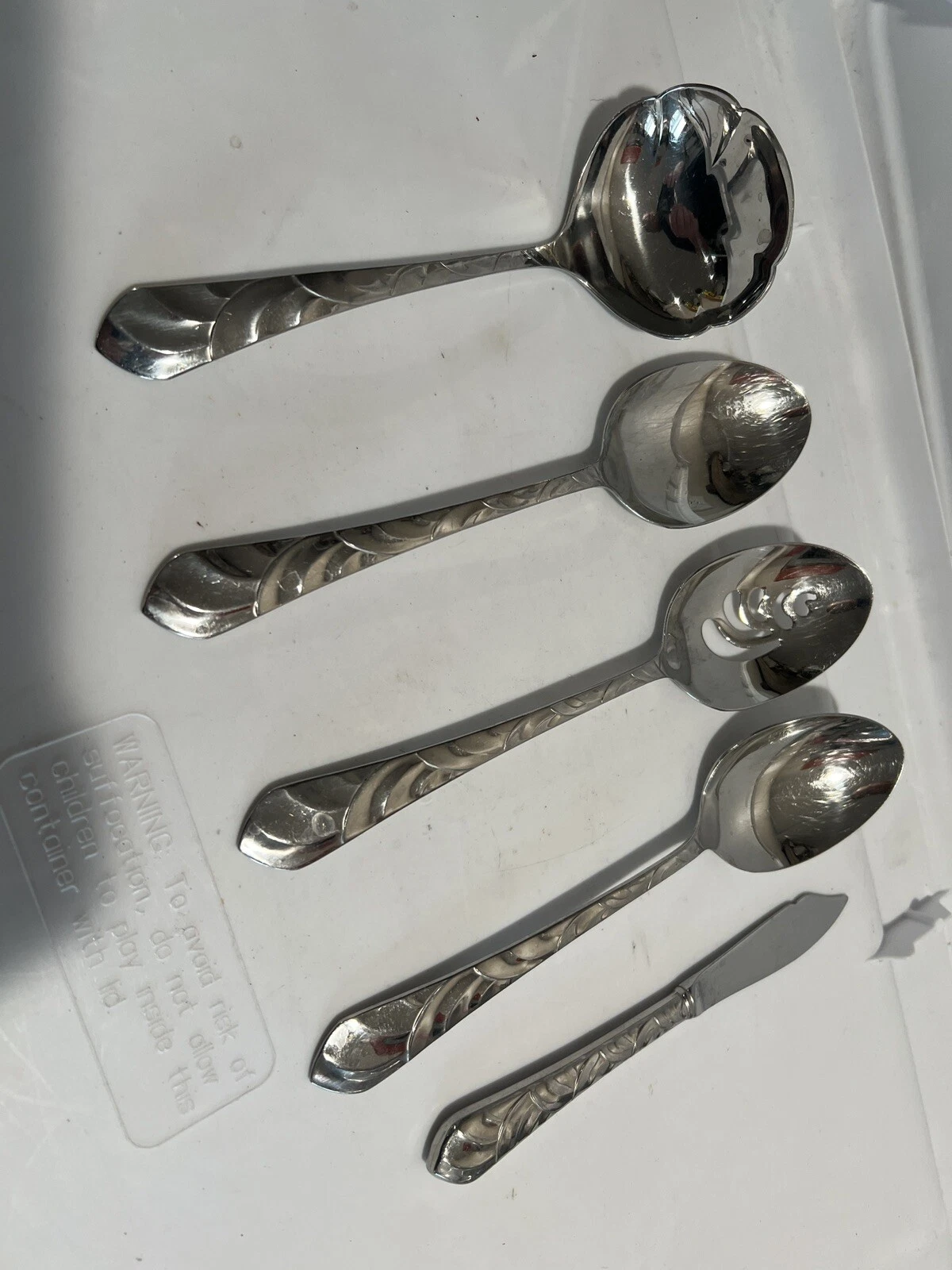 PACIFIC TIDE 6 Piece Serving Pieces Oneida Community Stainless 18/8 Flatware USA