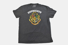 Harry Potter Mens Hogwarts Crest Charcoal Heather Shirt NWT XL