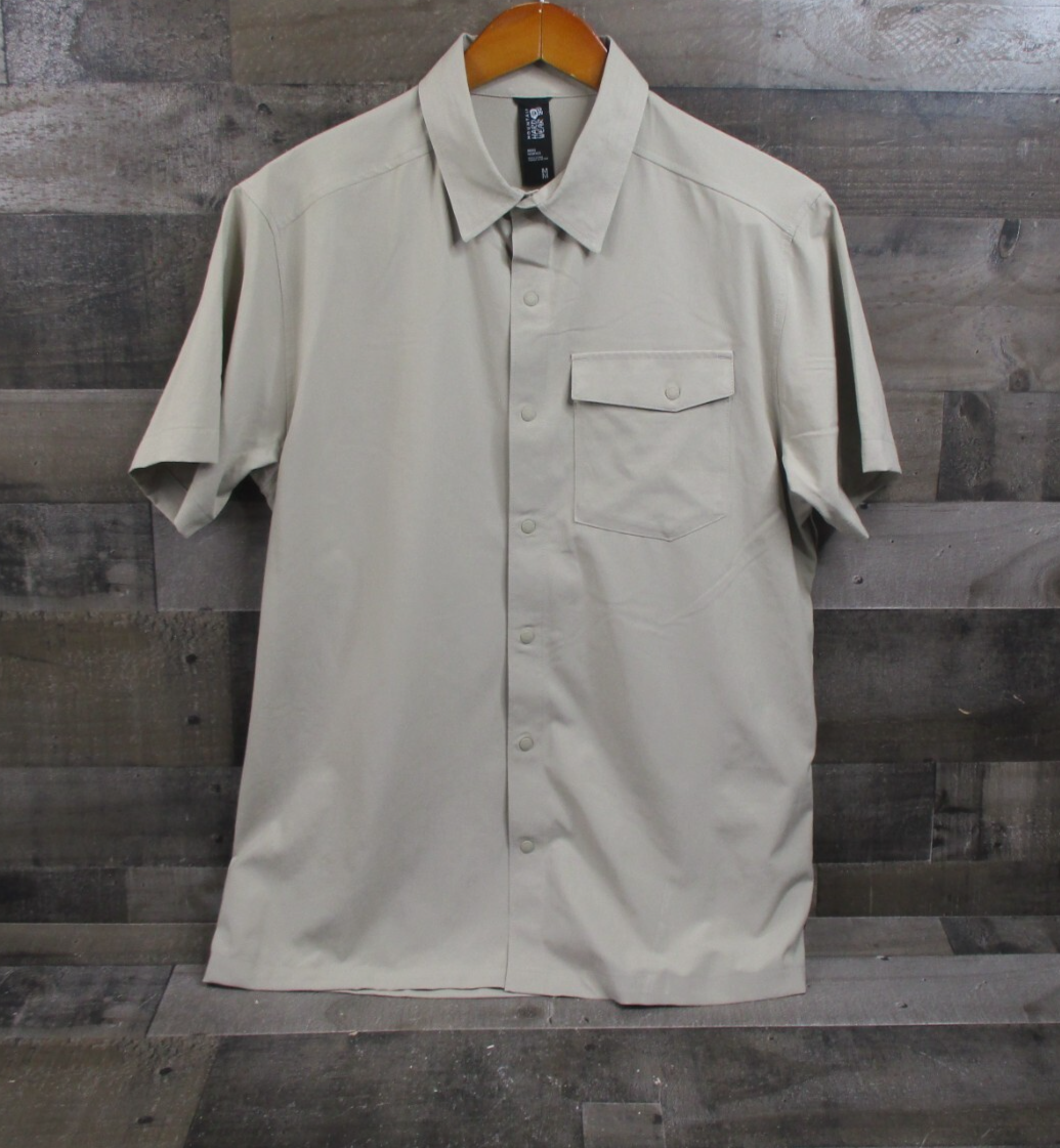 Chemise Homme A Carreaux Manches Courtes Beige