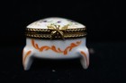 Limoges French Hand Painted Floral 3 Footed Trinket Box - Mini Table/ Stool  — photo 3