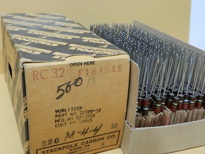 Stackpole NOS Box of 220Ω 1Watt 10% Carbon Composition Resistors Qty ...