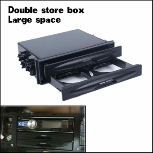 Car Auto Double Din Dash Radio Installation Large Space Pocket Kit Storage Box - Afbeelding 1 van 9