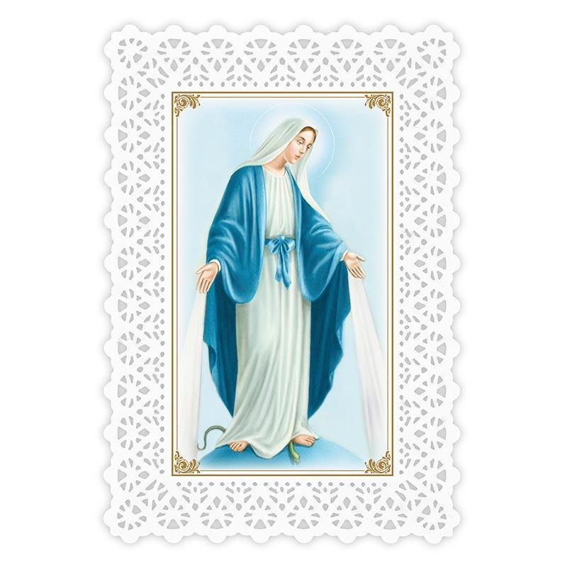 Lace Holy Card Our Lady of Grace Hail Mary Size 2.75 x 4.25 inches
