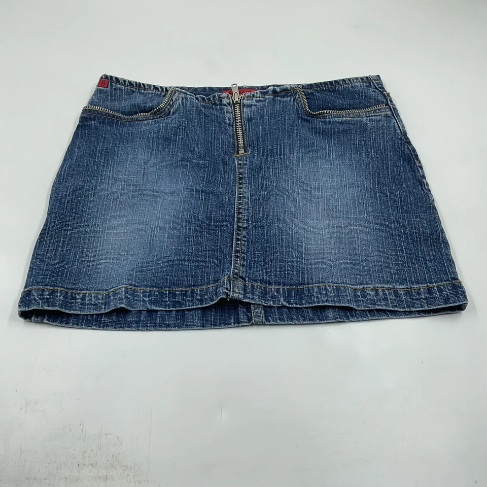 Falda vaquera Buffalo David con botones para mujer talla 26 azul denim algodón elástico cremallera Foto 2 de 4