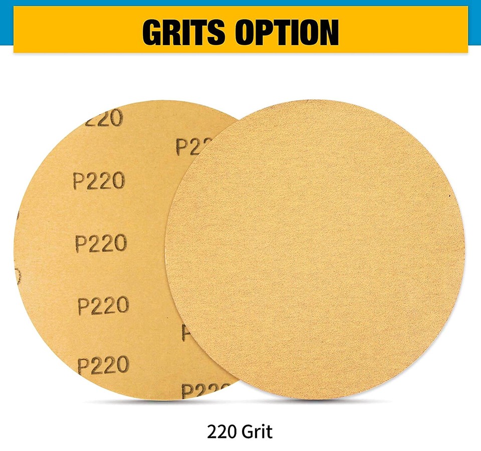 220 Grit 6 Inch PSA Sanding Disc Sandpaper 100 Roll Sticky Back DA - Foto 4
