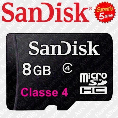 Carte Mémoire SANDISK 8 Gb Go Micro SDHC ( disponible aussi en 16 32 64 Giga ) - Photo 1/8