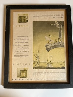 1947 Salvador Dali CAPEHART FARNSWORTH AD Print Ravel's Bolero Framed Original