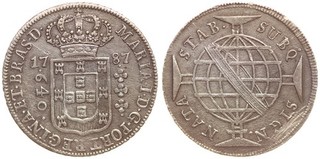 Brazil 640 Reis 1787 Maria I Silver
