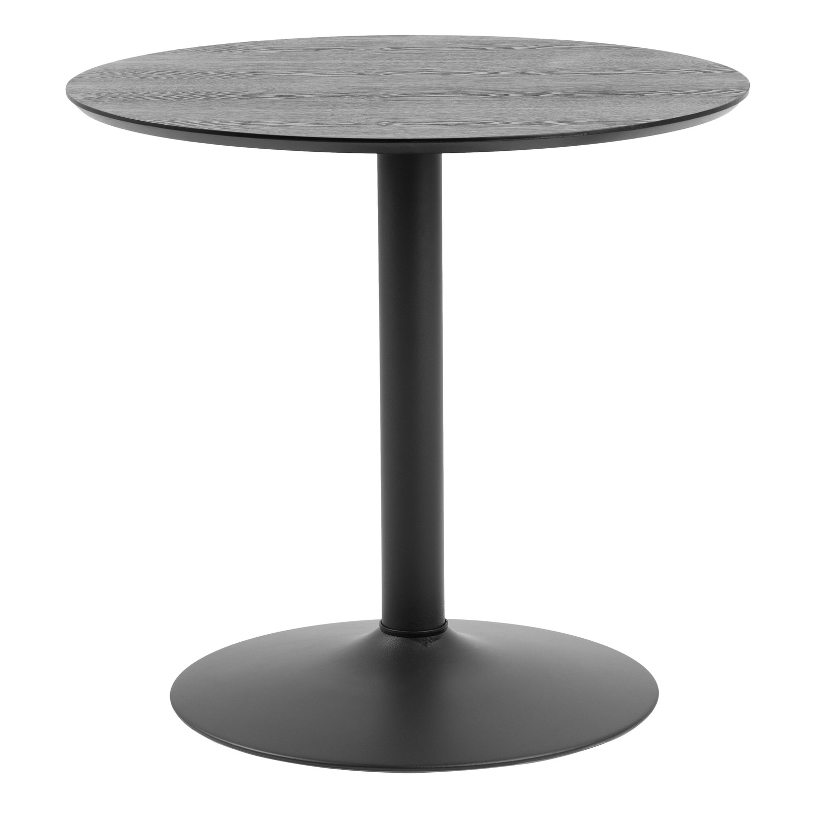 Modern Round Café Table - Black Ash Veneer Bistro Dining Table