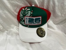 FIFA World Cup 26 CAN MEX USA Trucker Hat Cap Green White Red Mesh Snapback New