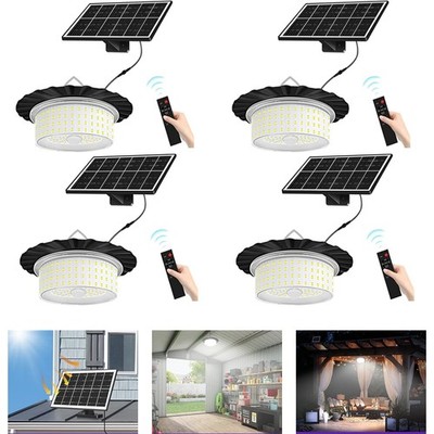 4PCS 244LED Solar Pendant Light Solar Powered Motion Sensor Shed Light Outdoor