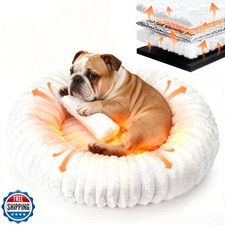 Self Warming Pet Bed, Donut Dog Bed for Small and Medium Dogs, Se
