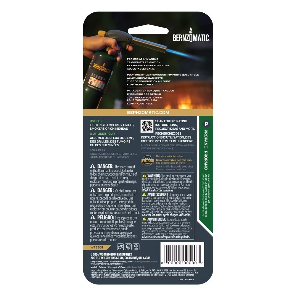 Quickfire Propane Torch Gun with Trigger-Start Ignition, Adjustable Flame - thumbnail 3