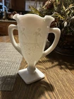 Vintage L.E. Smith Dancing Ladies Trophy Style Milk Glass Loving Cup/Vase