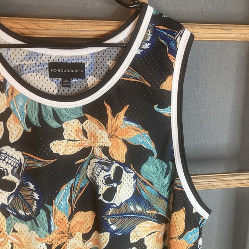No Boundaries Men's Skull Floral Tank Size 3XL 29x32 - Picture 8 of 12