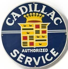 Vintage Cadillac Authorized Service Porcelain Enameled Sign By Ande Rooney USA