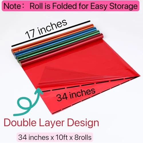 34In x 10Ft-8 Rolls Colored Cellophane Wrap Extra Wide 34In x 10Ft image 8
