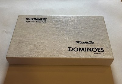 Puremco Tournament Marblelike Dominoes #1632 Large Face Extra Thick Made in USA