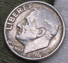 1961 D Roosevelt Dime 90% Silver Toned Nicely 10c Coin Circulated