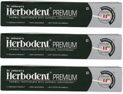 Dr. Jaikaran Herbodent Premium Herbal (3er Pack) Zahnpasta - 100 gm/3,52 oz